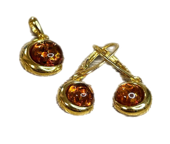 Modern halvmåne Amber set